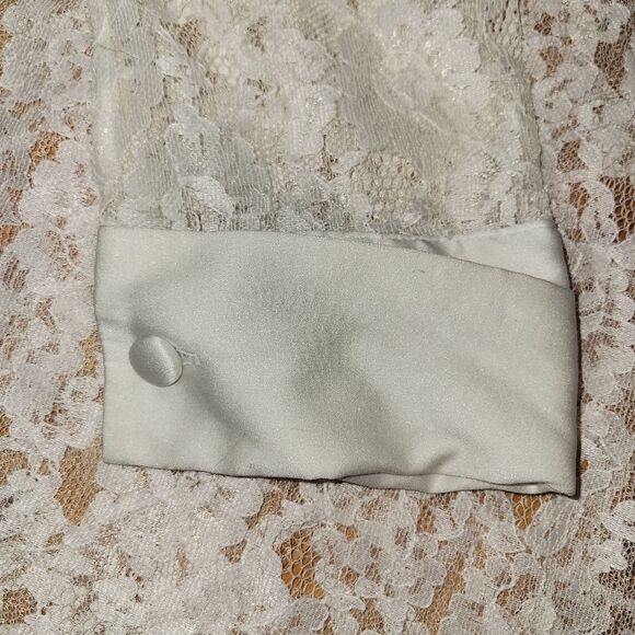 Vintage Gold Label Victoria's Secret White Lace Bridal Nightgown Shirt M/L - Picture 6 of 15